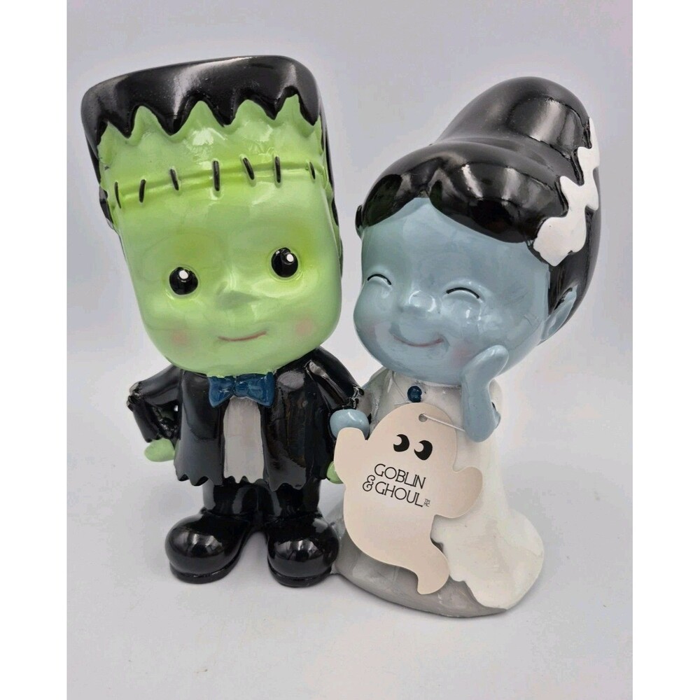 Goblin & Ghoul Halloween Frankenstein and Bride Figurine Couple 7" Tall NWT